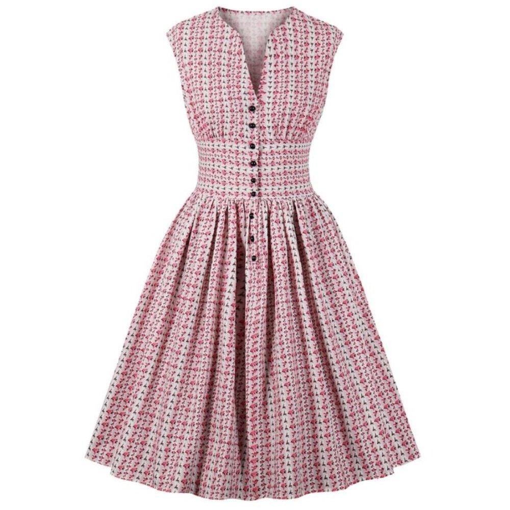 Ditzy Floral Print Retro Style Dress